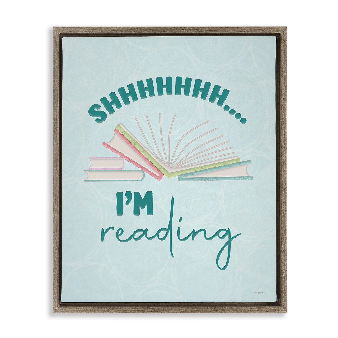 Stupell Industries Shhh I'm Reading Floating Frame, design by Seven Trees Design